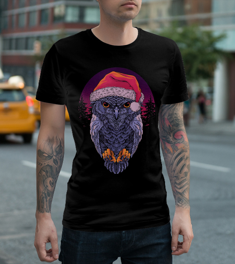 Owl Santa Christmas Holiday Best T-Shirt
