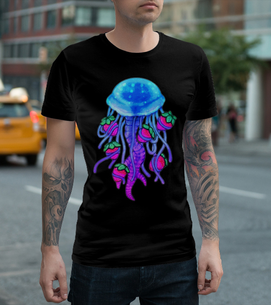 Pastel Gothic Strawberry Jellyfish Monster T-Shirt