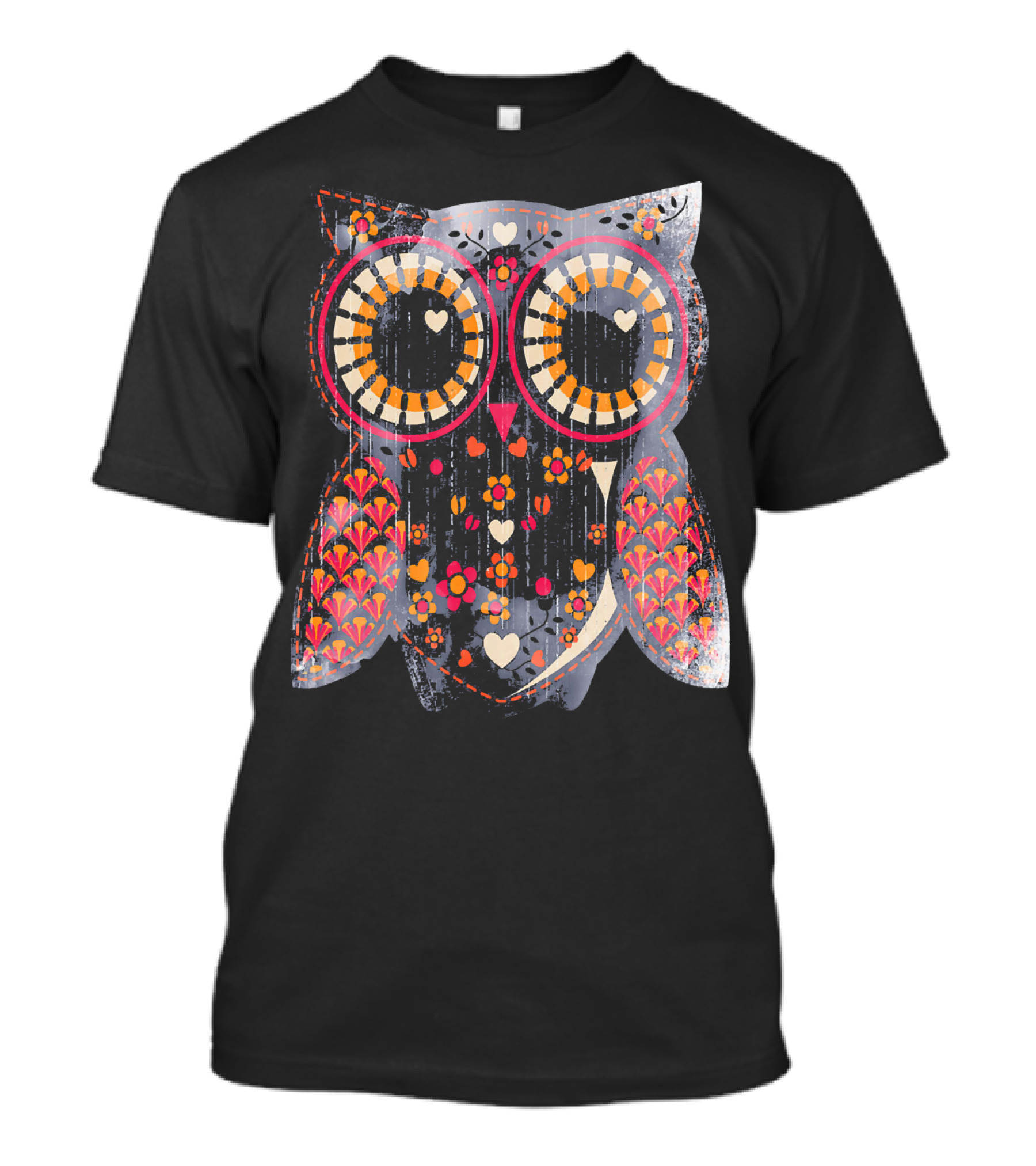 Owl City Idea Owls Colorful Floral Hearts T-Shirt