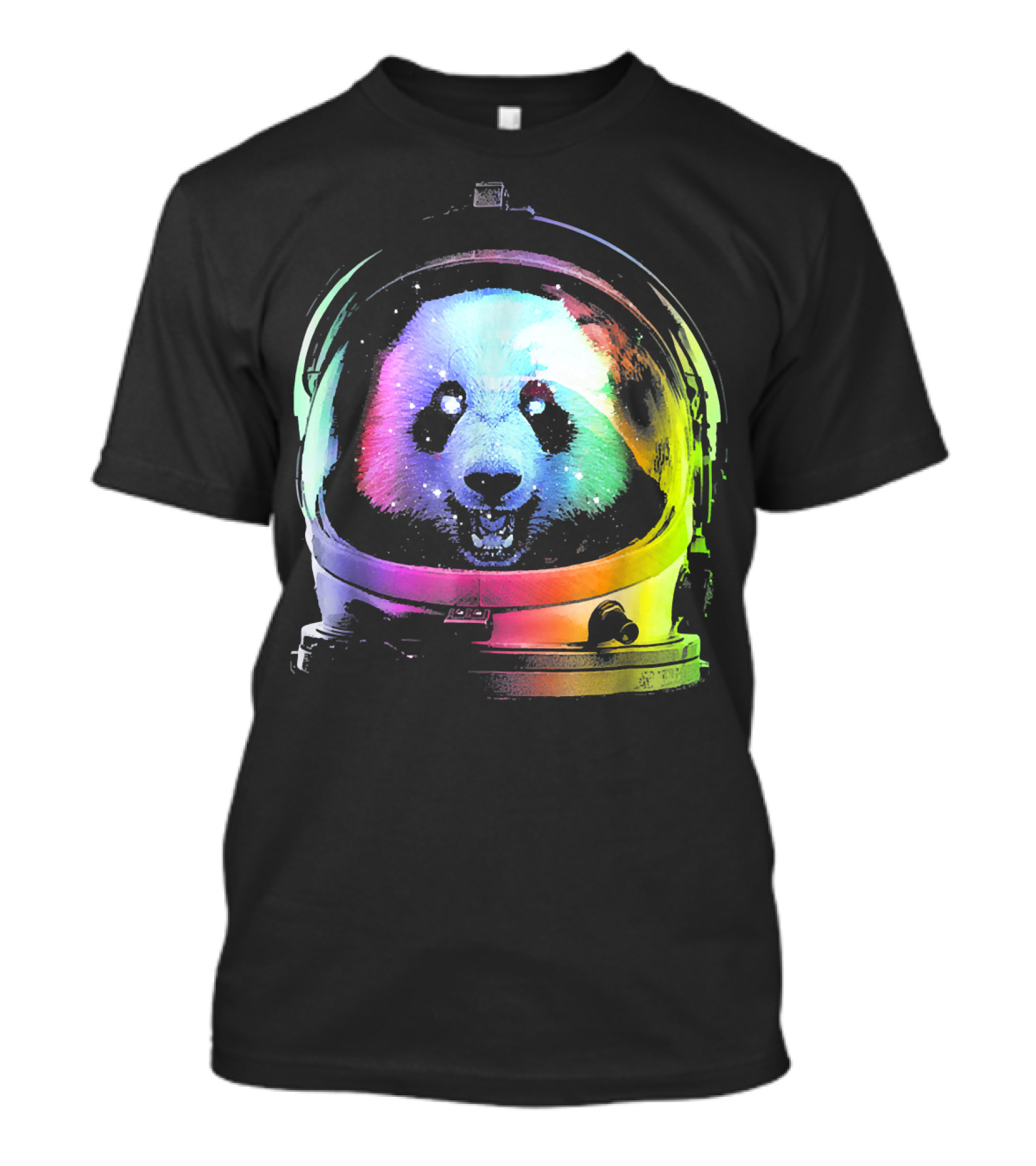 Rainbow Astronaut Panda Space Adventure Helmet T-Shirt