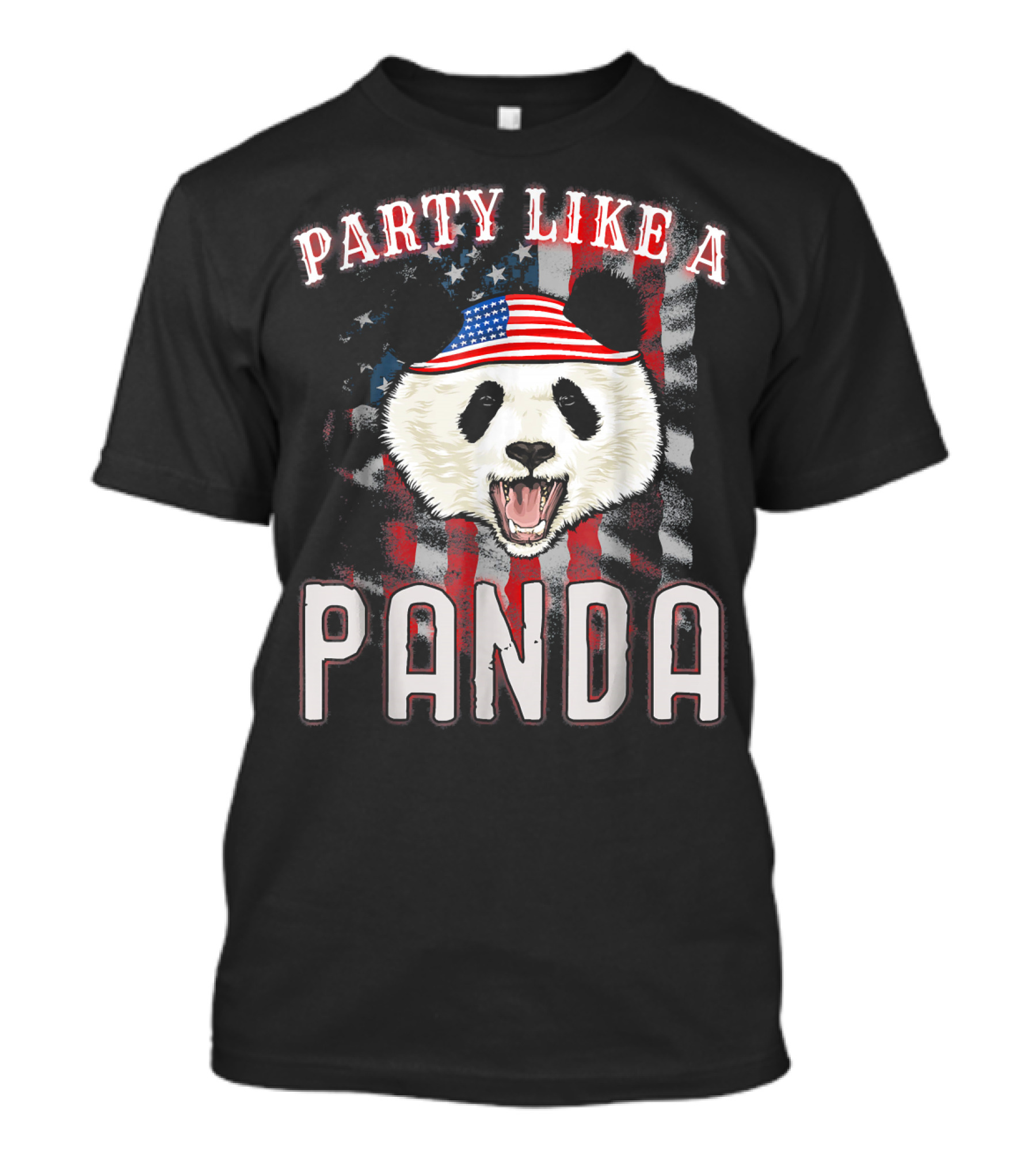 Party Like A Panda American Flag Hat 4th Of July T-Shirt