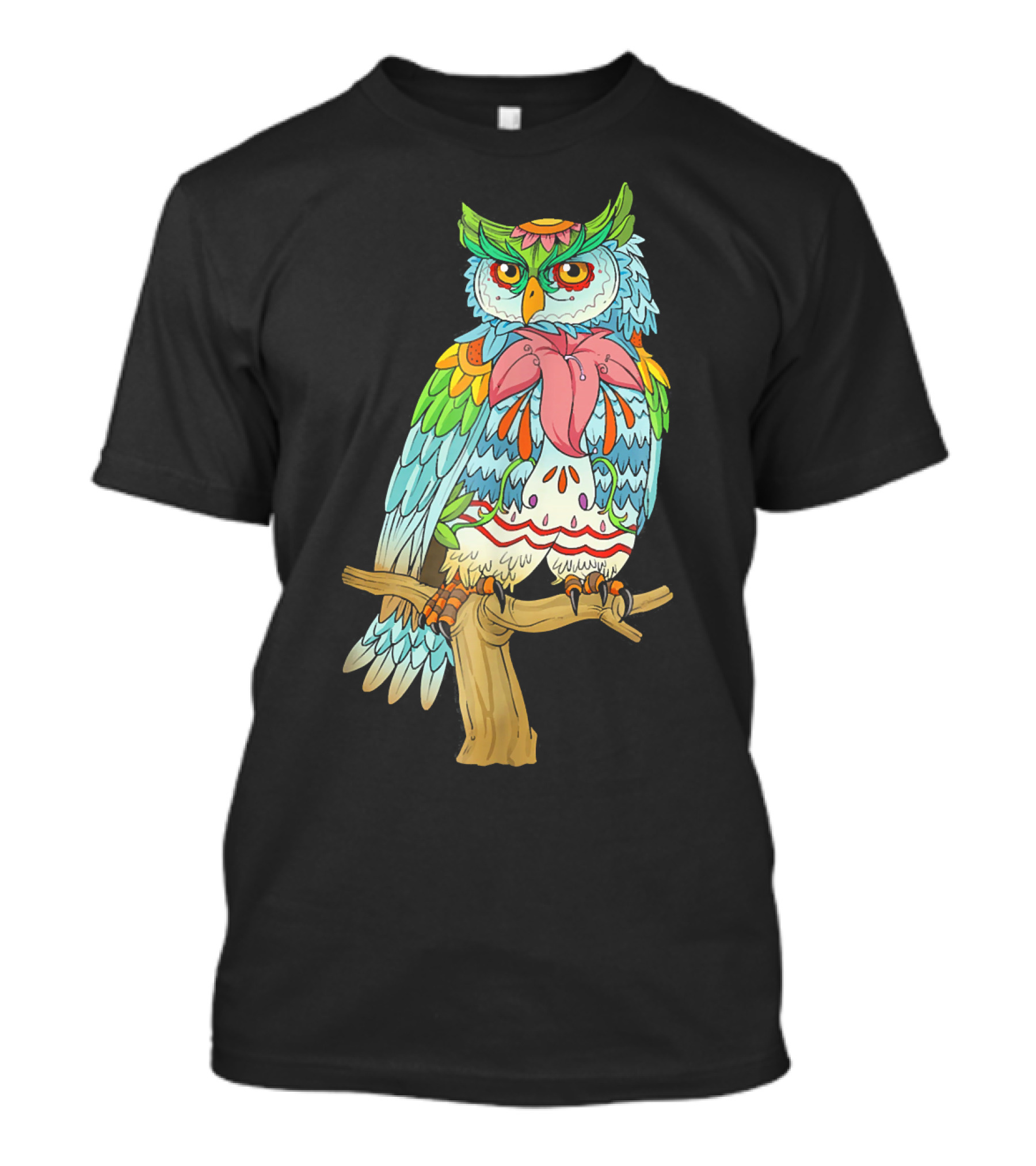 Colorful Owl Lovers Design For Girls Anim T-Shirt
