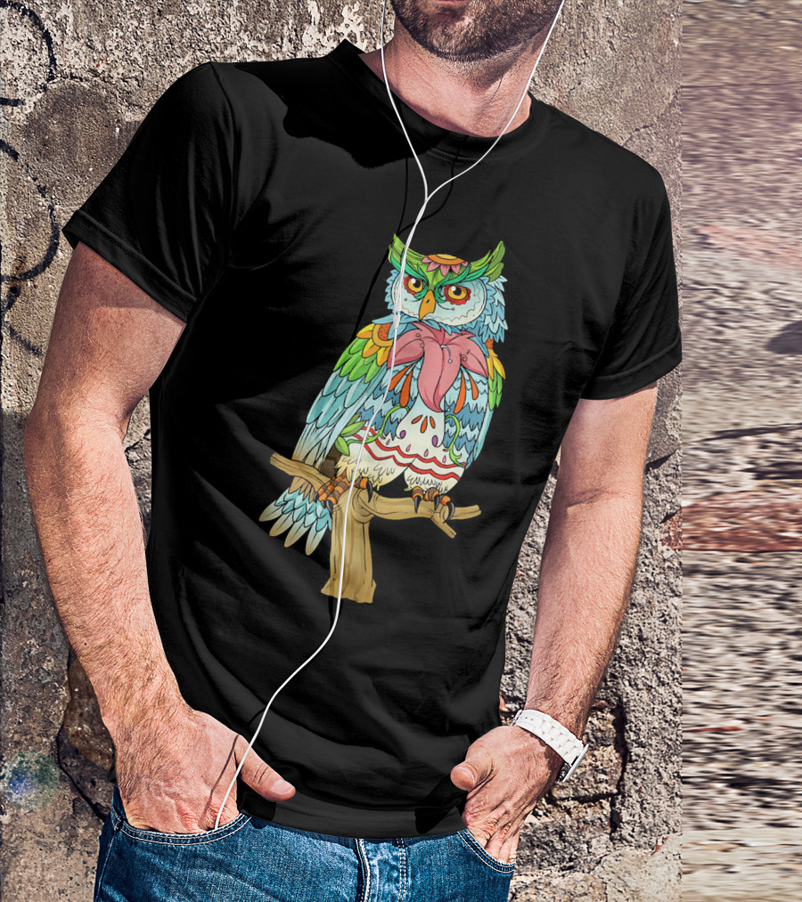 Colorful Owl Lovers Design For Girls Anim T-Shirt