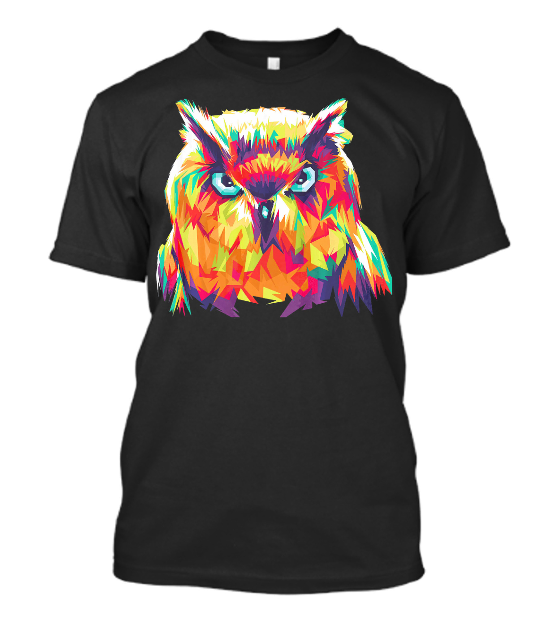 Owl Pop Art Style Vibrant Geometric Colors T-Shirt
