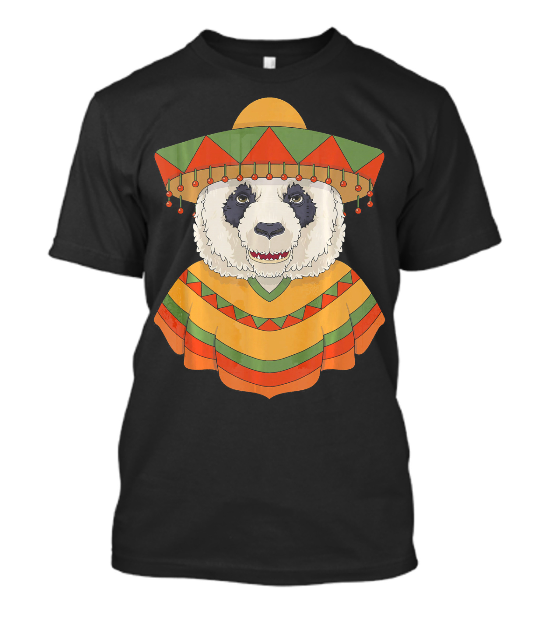 Panda Bear Sombrero Fiesta Mexico Cinco De Mayo T-Shirt