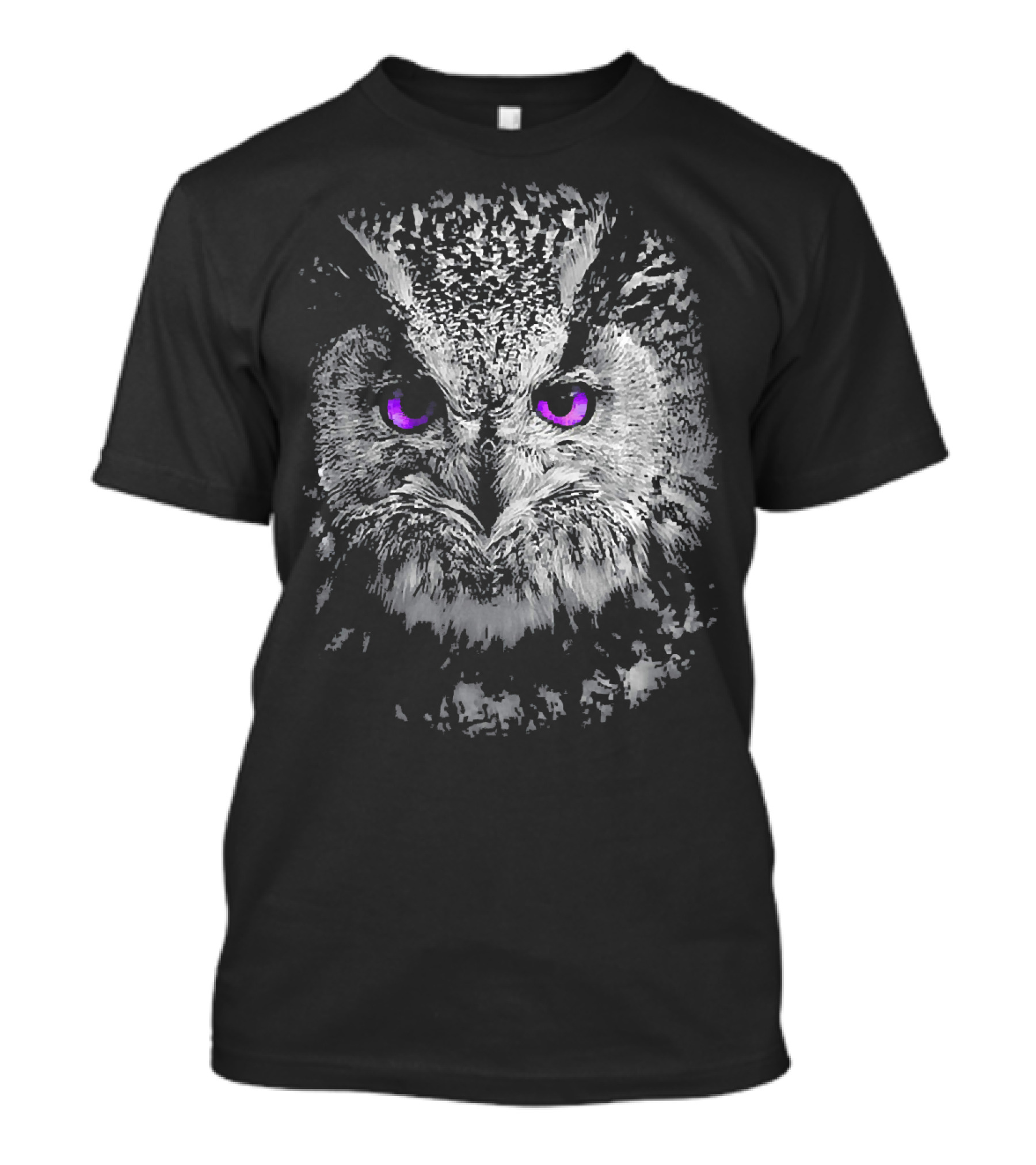 Violet Eyes Owl Face Owl Head T-Shirt