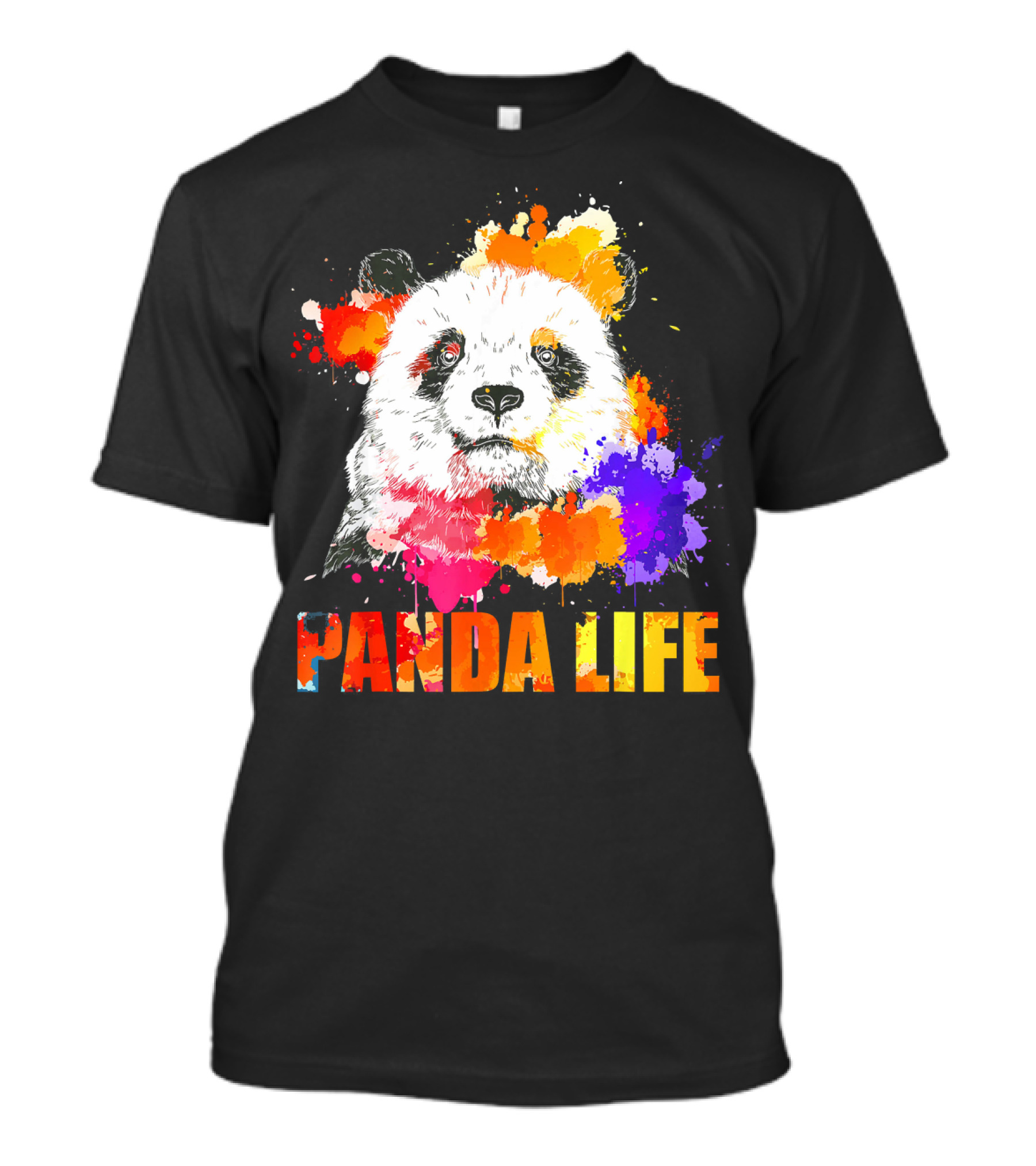 Panda Life Color Splatter Art Anim T-Shirt