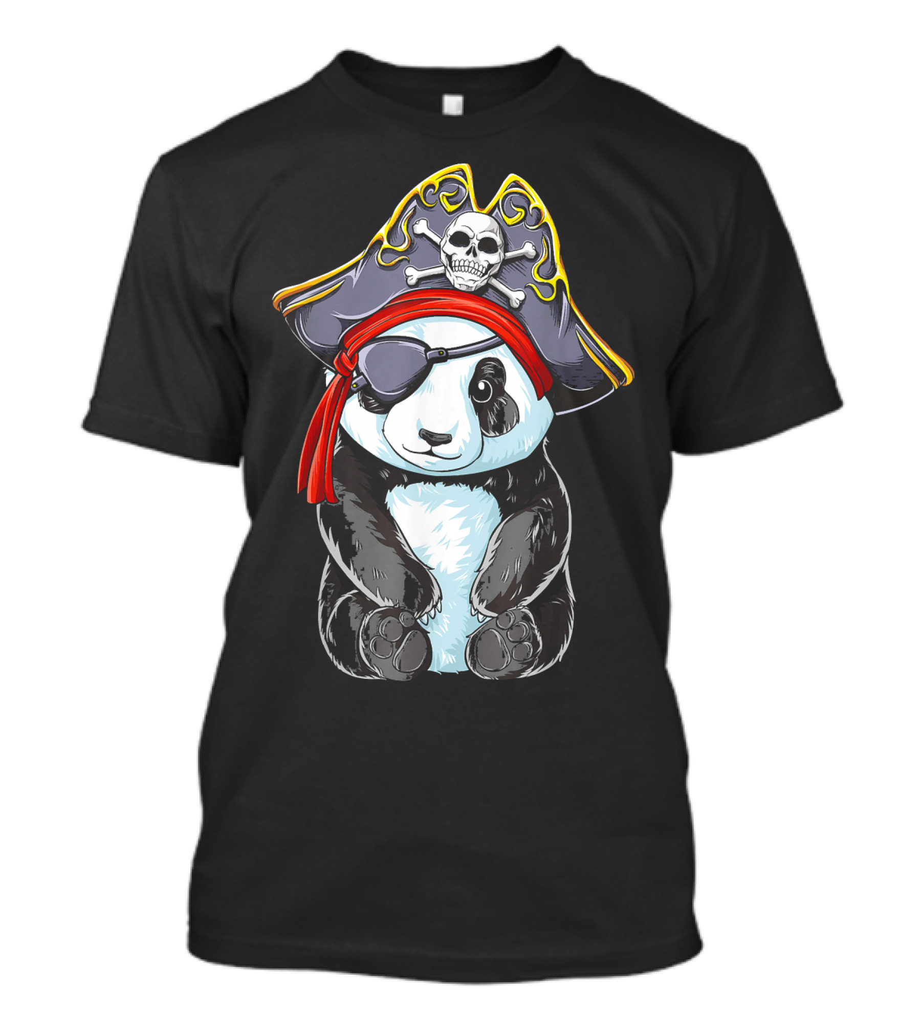 Panda Pirate With Skull Hat And Eyepatch T-Shirt