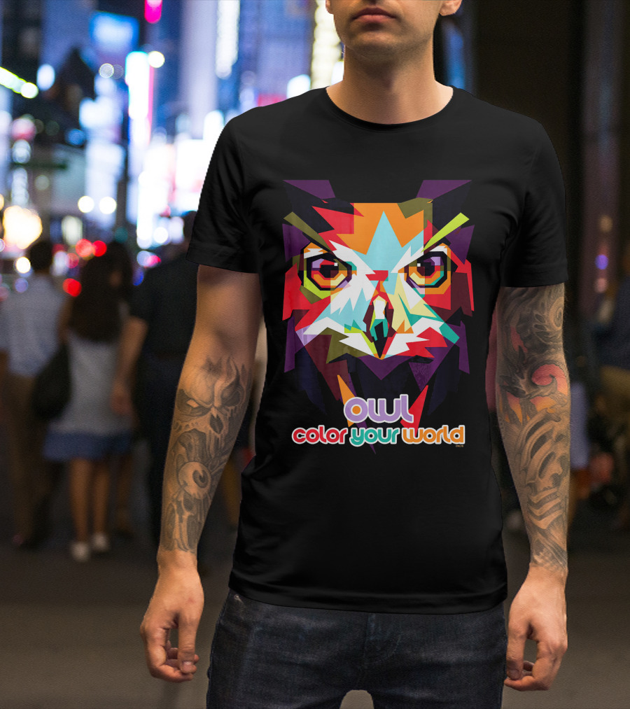 Owl Color Your World Colorful Owl T-Shirt