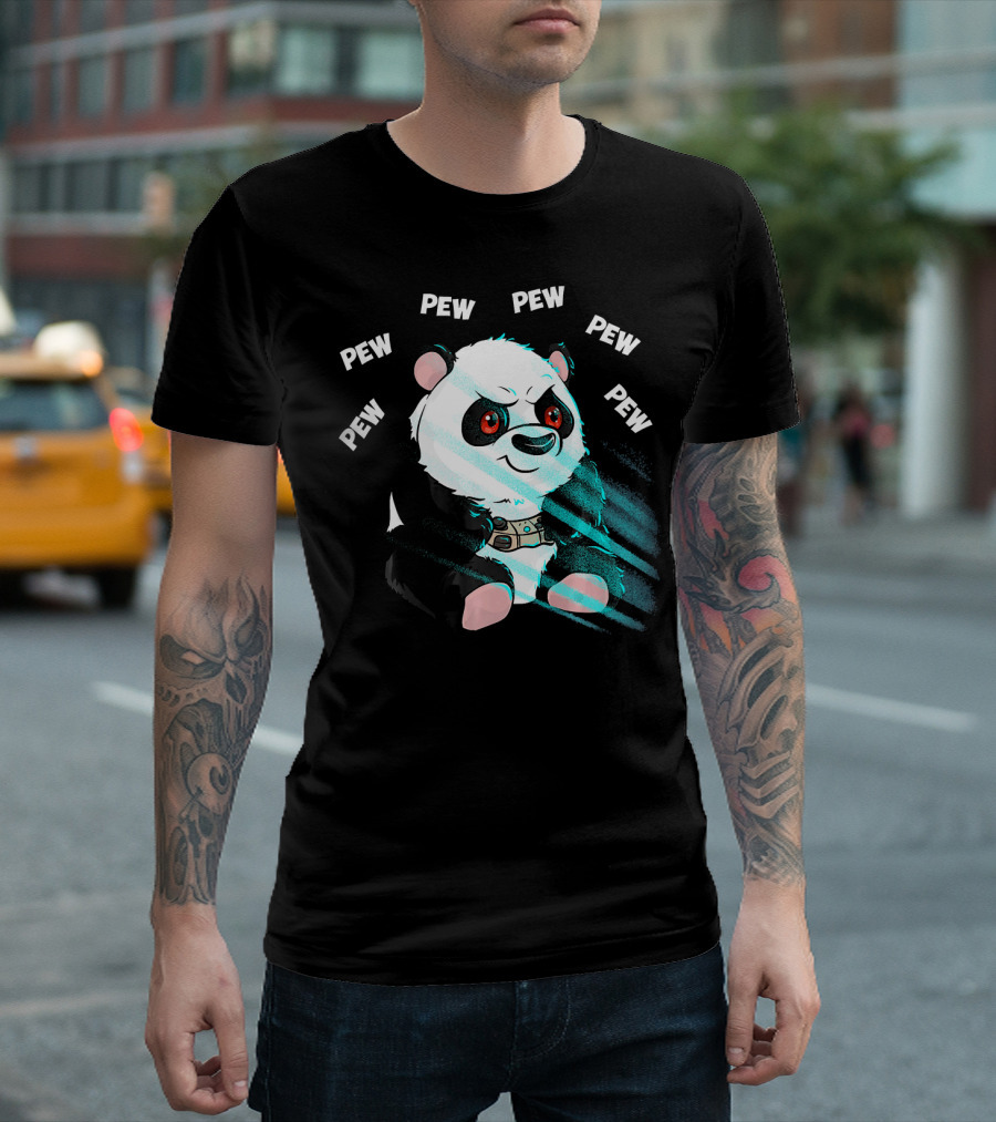 Pew Pew Panda Gamer Video Game Computer Plaw T-Shirt
