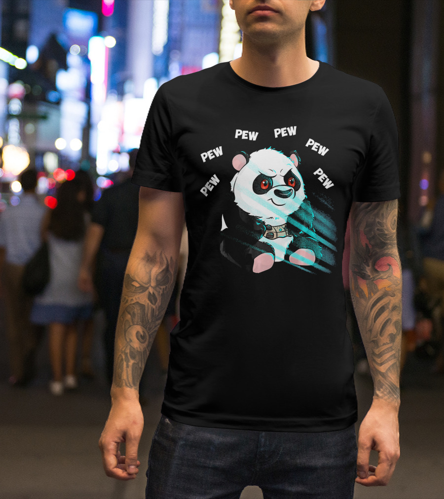 Pew Pew Panda Gamer Video Game Computer Plaw T-Shirt