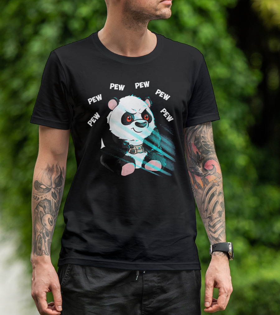 Pew Pew Panda Gamer Video Game Computer Plaw T-Shirt