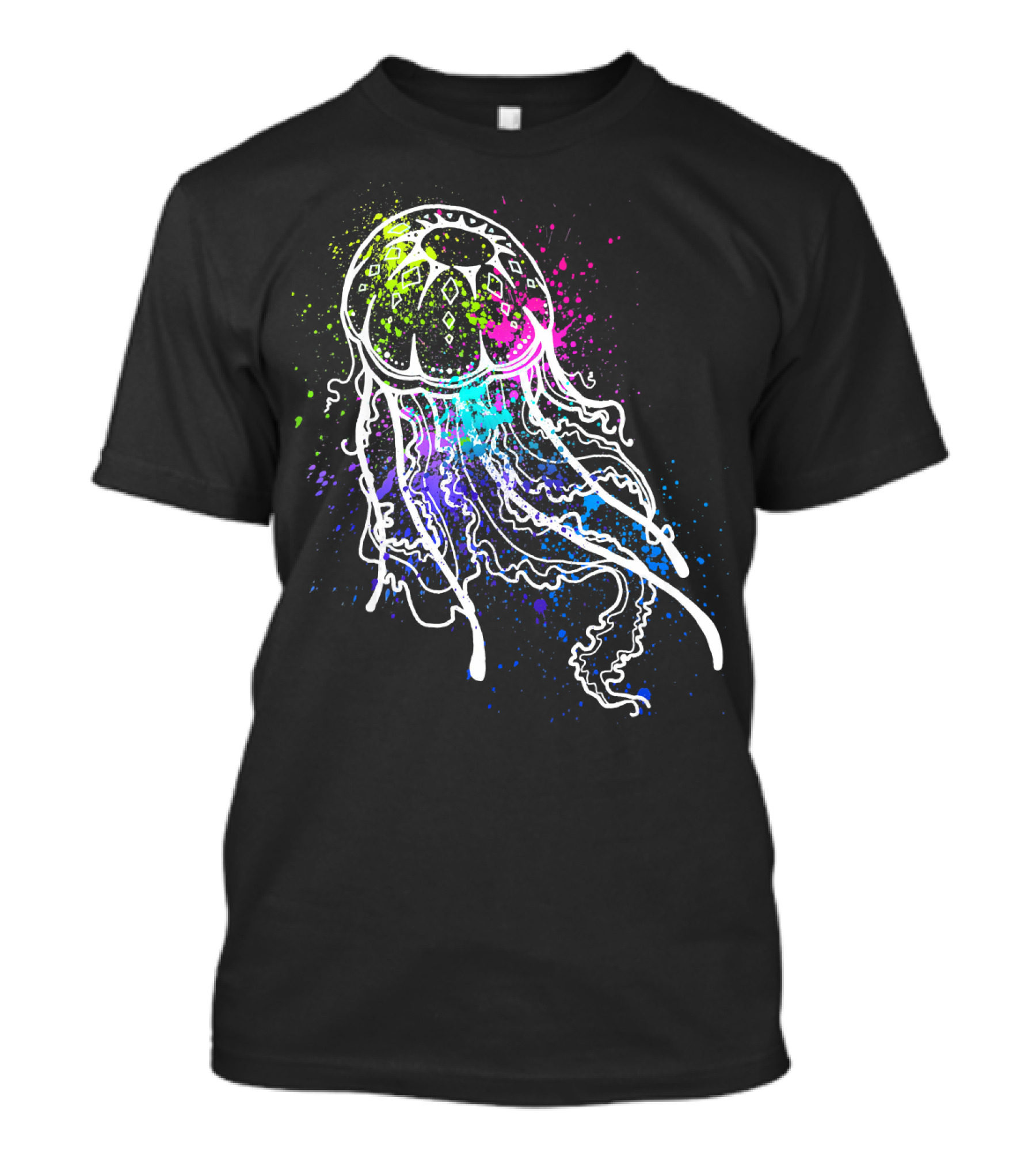 Pretty Dirty Vibrant Paint Splatter Jellyfish T-Shirt