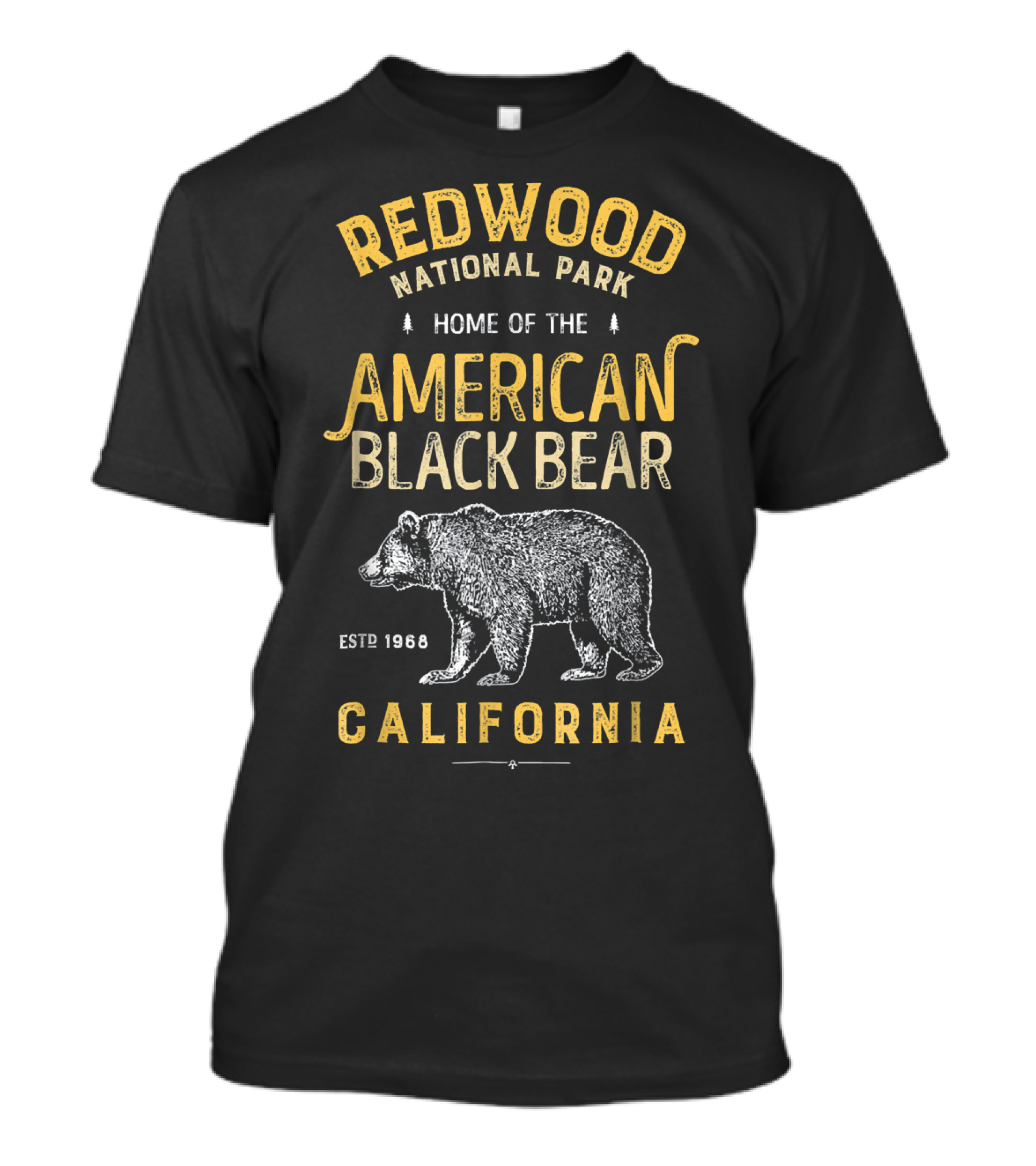 Redwood National Park Home Of The American Black Bear Est 1968 California T-Shirt