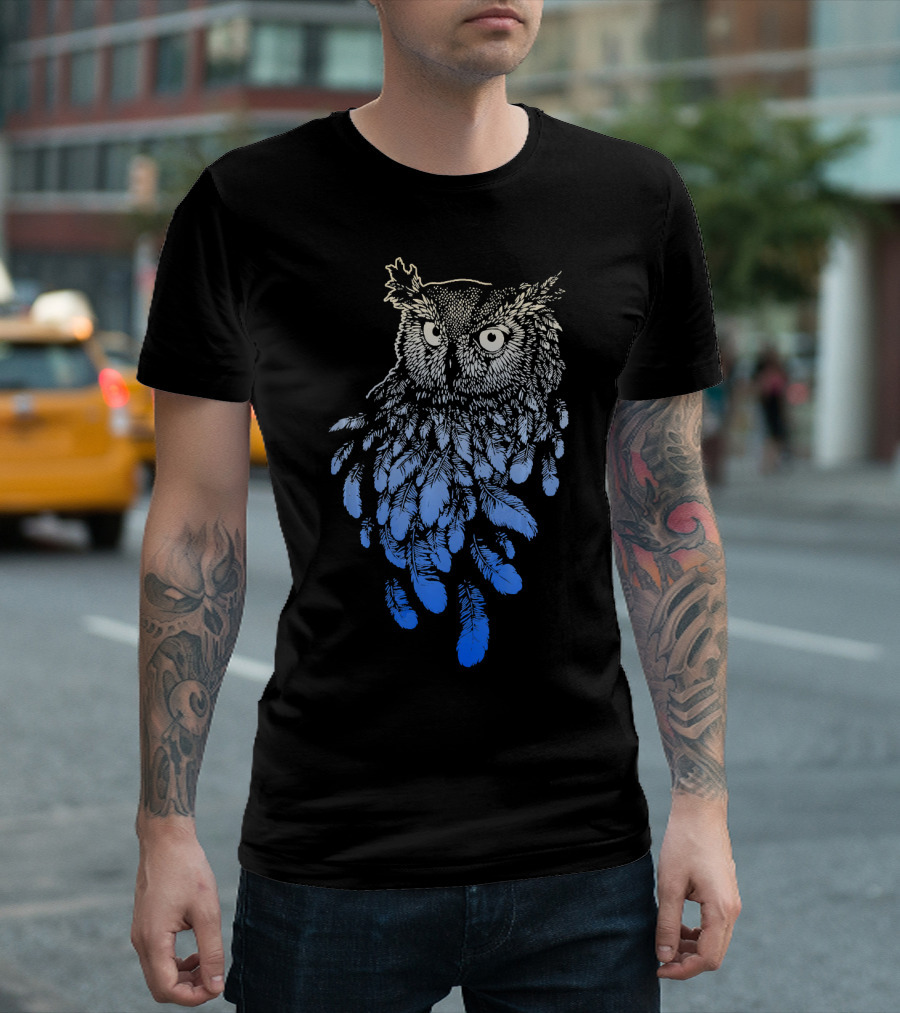 Owl Spirit Animal Tribal Feather T-Shirt