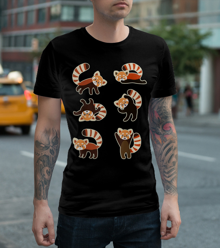 Red Panda Playful Poses Collection T-Shirt