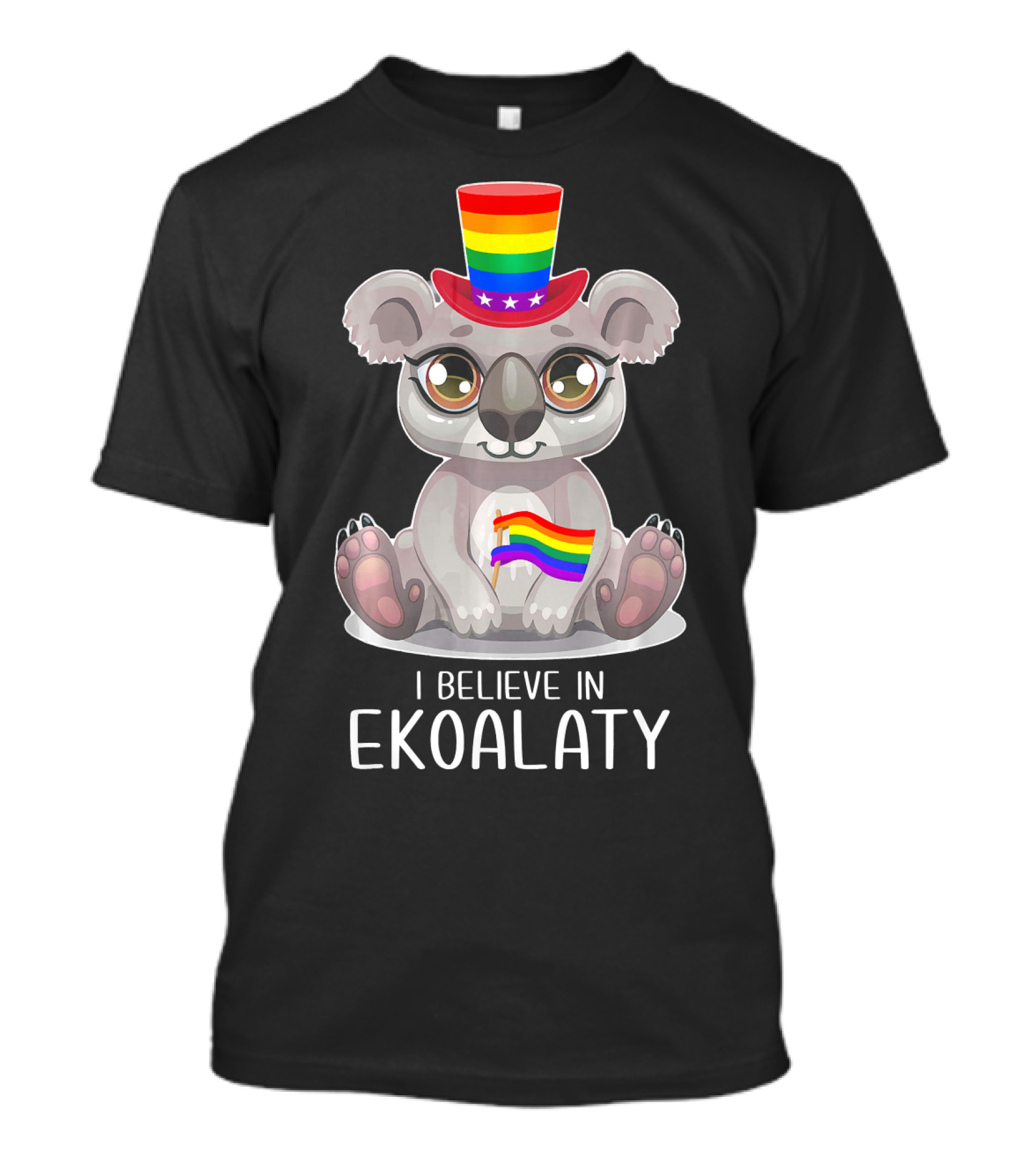 I Believe In Ekoalaty Rainbow Flag Koala Gay Pride LGB T-Shirt
