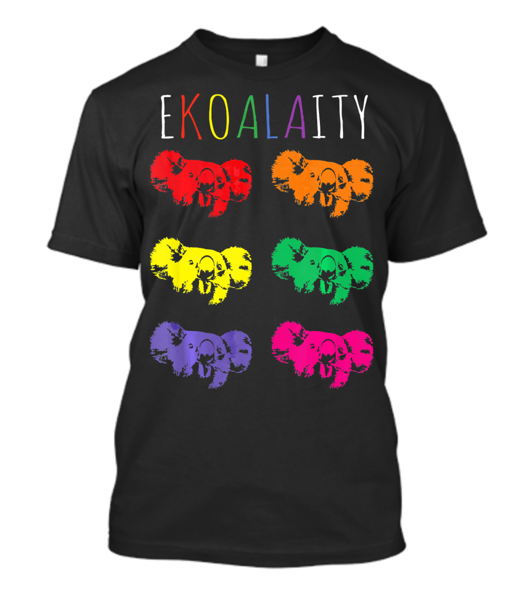Ekoalaity Rainbow Koala Equality Gay Pride Flag T-Shirt