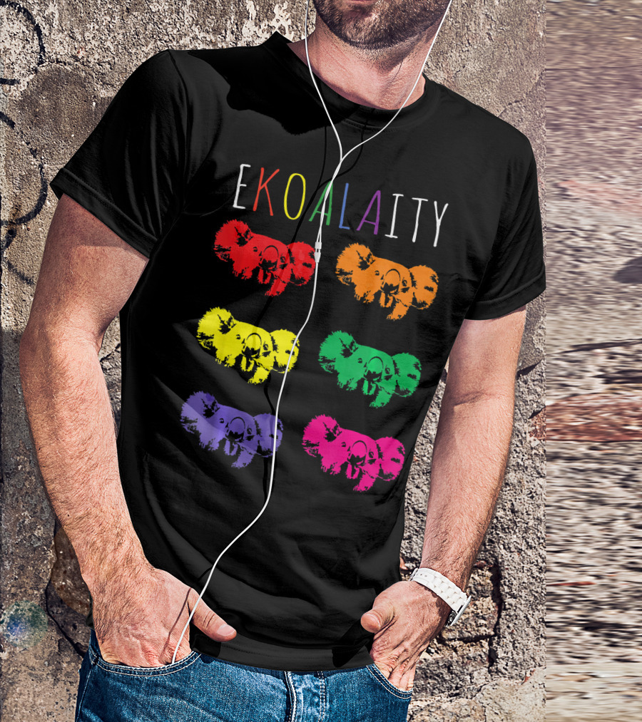 Ekoalaity Rainbow Koala Equality Gay Pride Flag T-Shirt