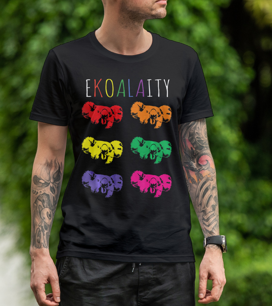 Ekoalaity Rainbow Koala Equality Gay Pride Flag T-Shirt