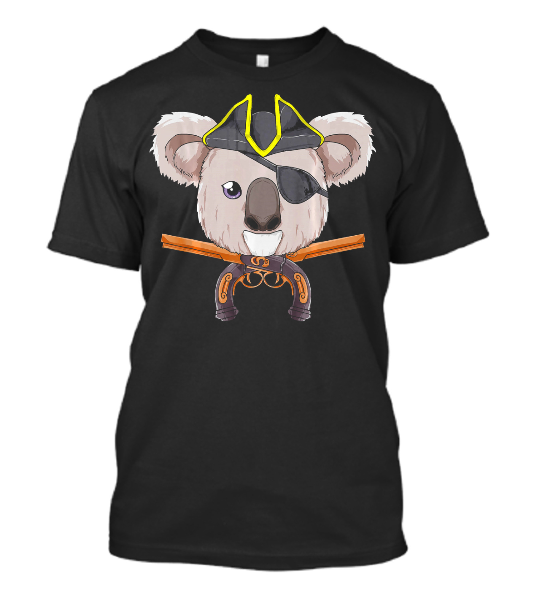 Pirate Koala Bear Jolly Roger With Crossed Pistols Funny Hall T-Shirt