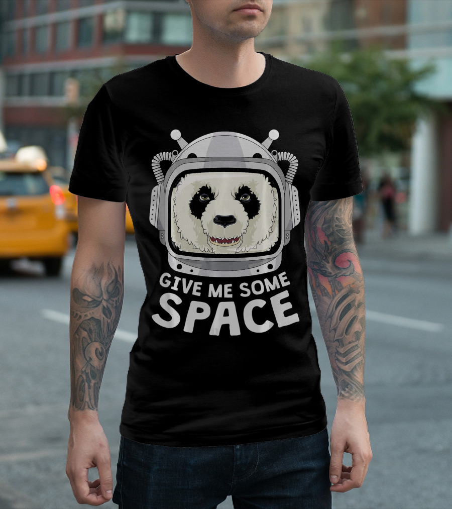 Panda Bear In Astronaut Helmet Give Me Some Space T-Shirt