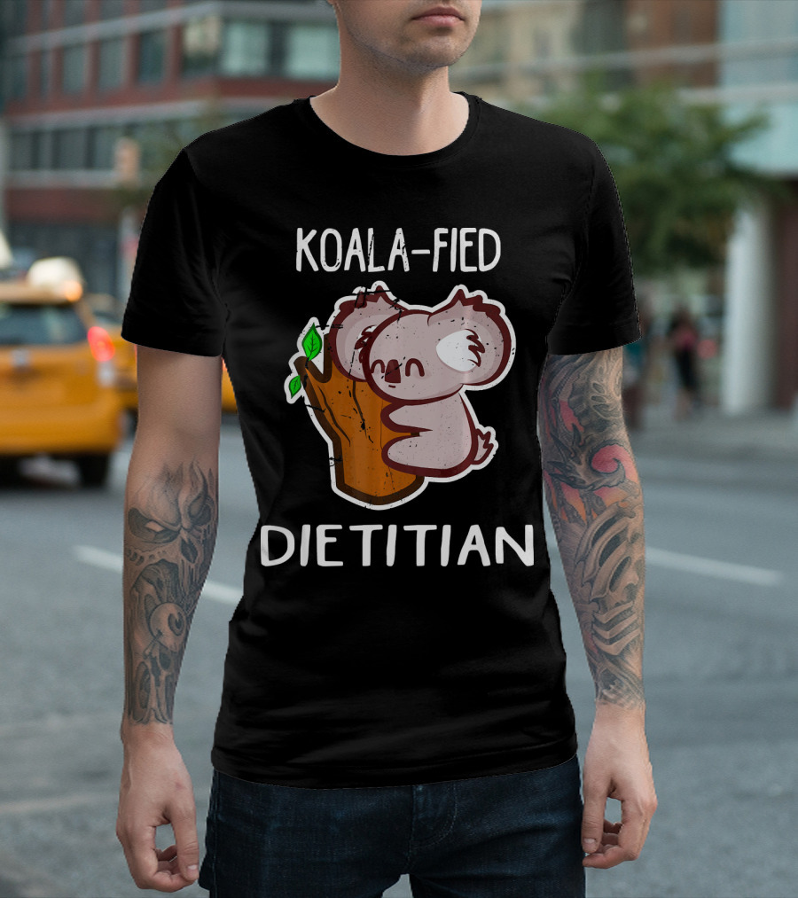 Koala-Fied Dietitian Cute Koala Hugging Tree T-Shirt