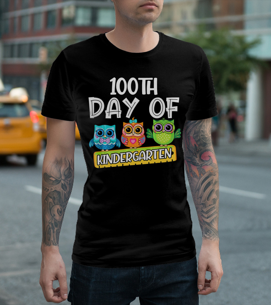 100th Day Of Kindergarten Owl Trio T-Shirt