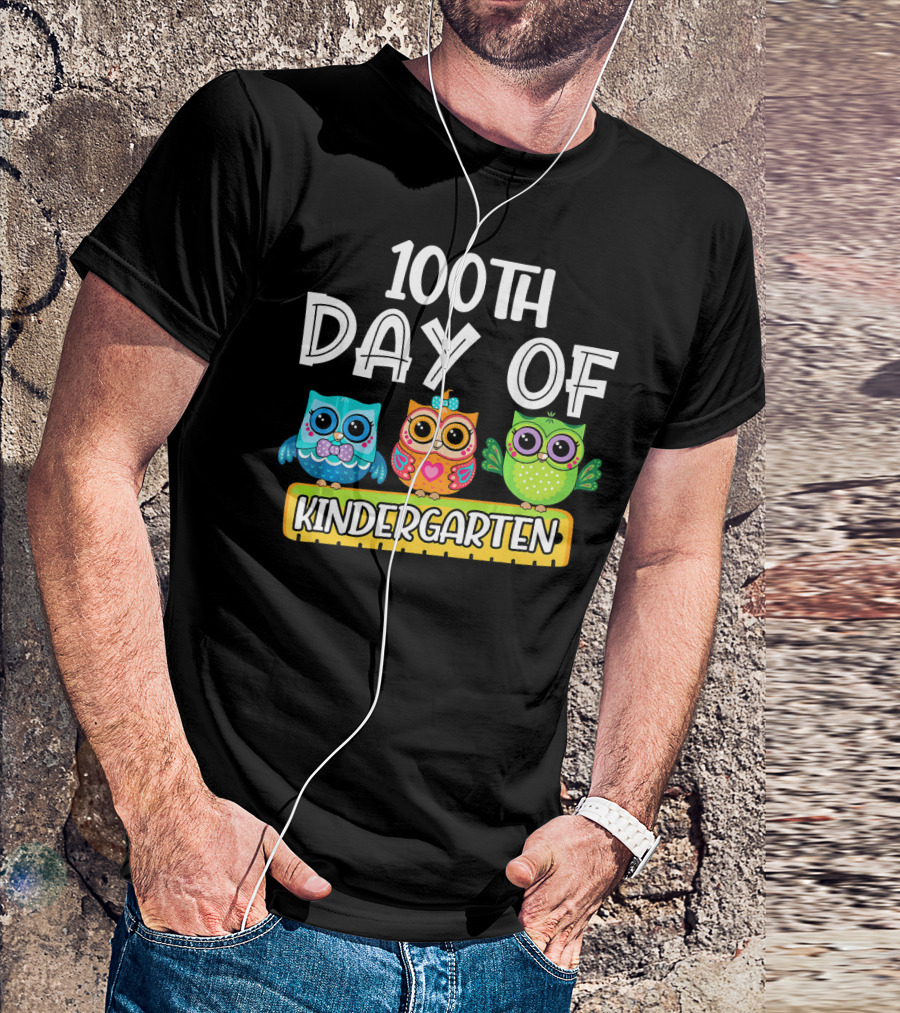 100th Day Of Kindergarten Owl Trio T-Shirt