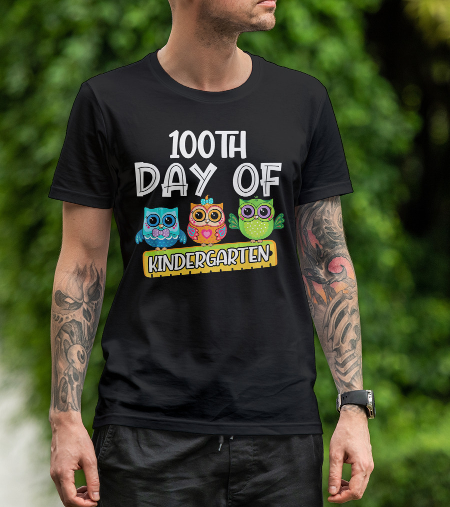 100th Day Of Kindergarten Owl Trio T-Shirt