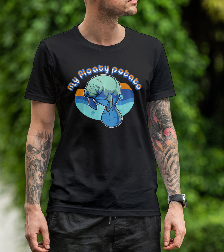 My Floaty Potato Cute Vintage Manatee T-Shirt