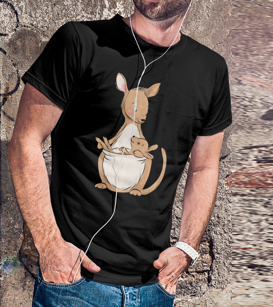 Mother Kangaroo With Cute Joey In Australia T-Shirt