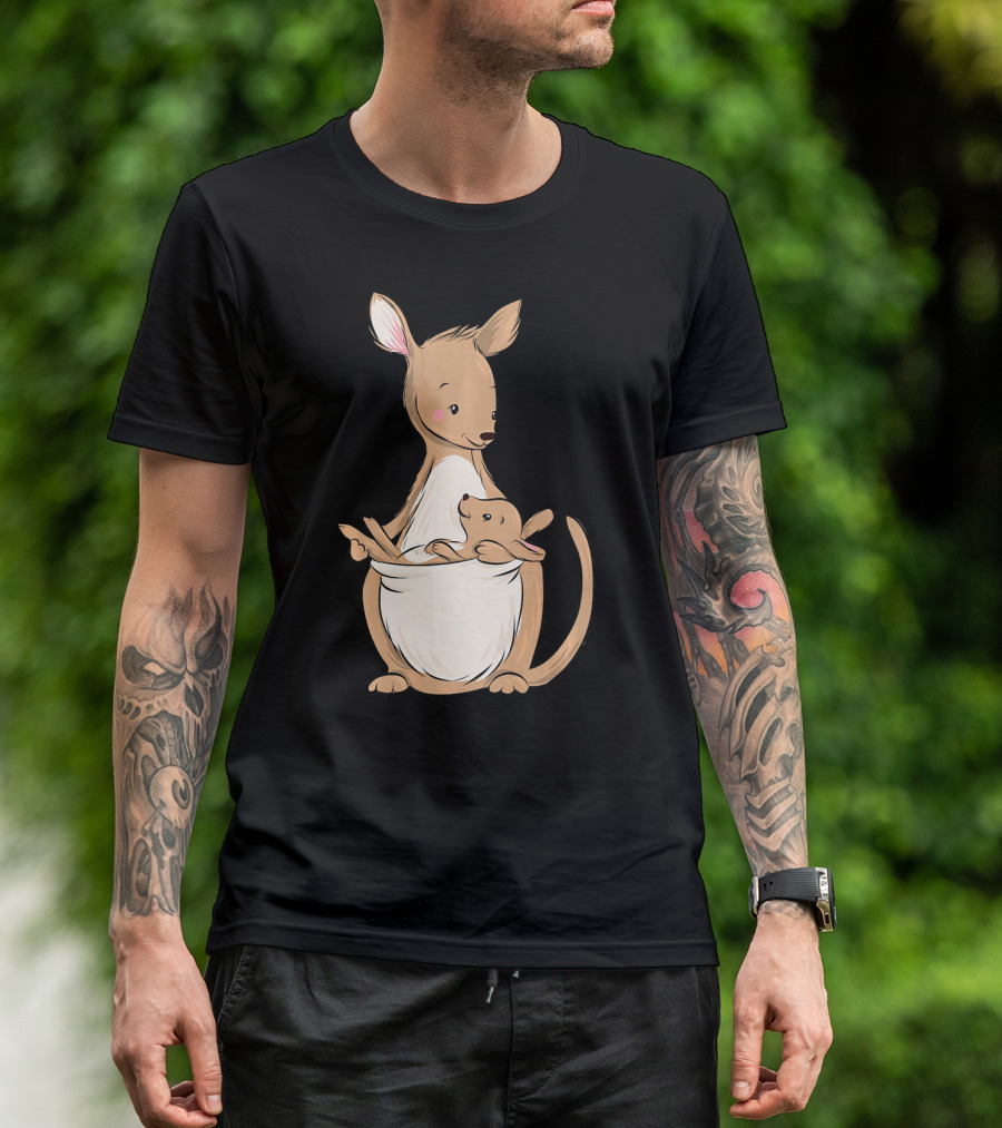 Mother Kangaroo With Cute Joey In Australia T-Shirt