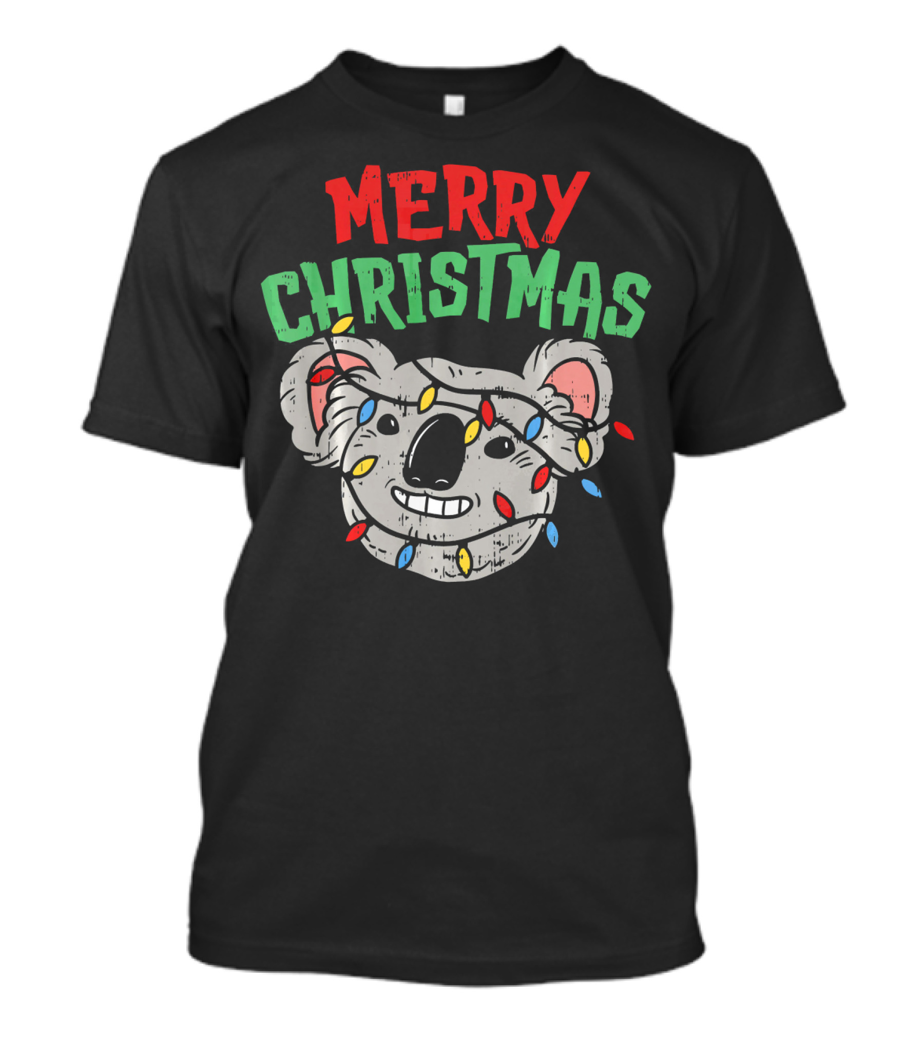 Merry Christmas Koala Funny Australia Holiday Lights T-Shirt