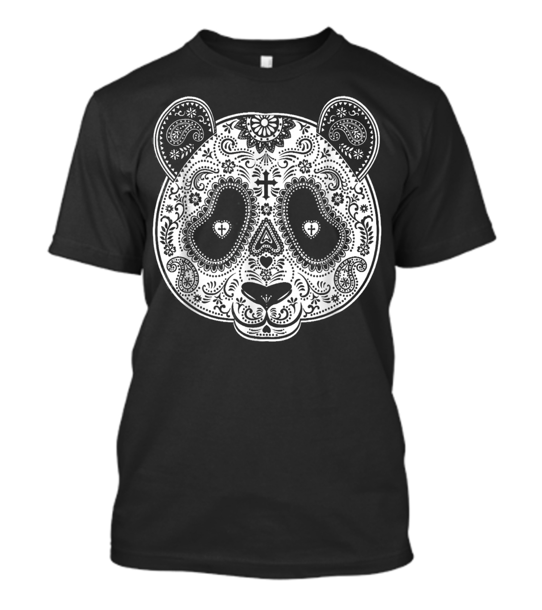 Panda Sugar Skull Day Of The Dead Mexican Calavera T-Shirt