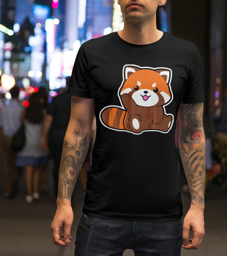 Red Panda Cute Red Panda Sitting Playfully T-Shirt