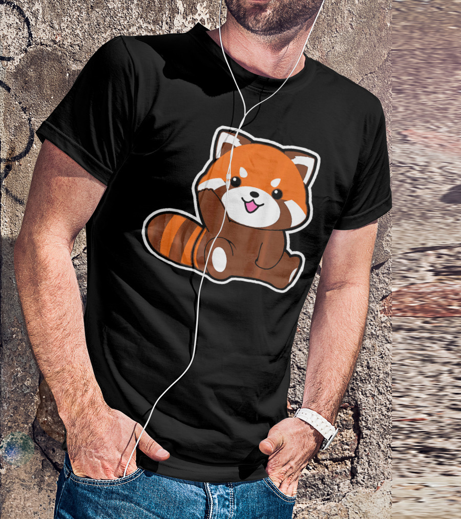 Red Panda Cute Red Panda Sitting Playfully T-Shirt