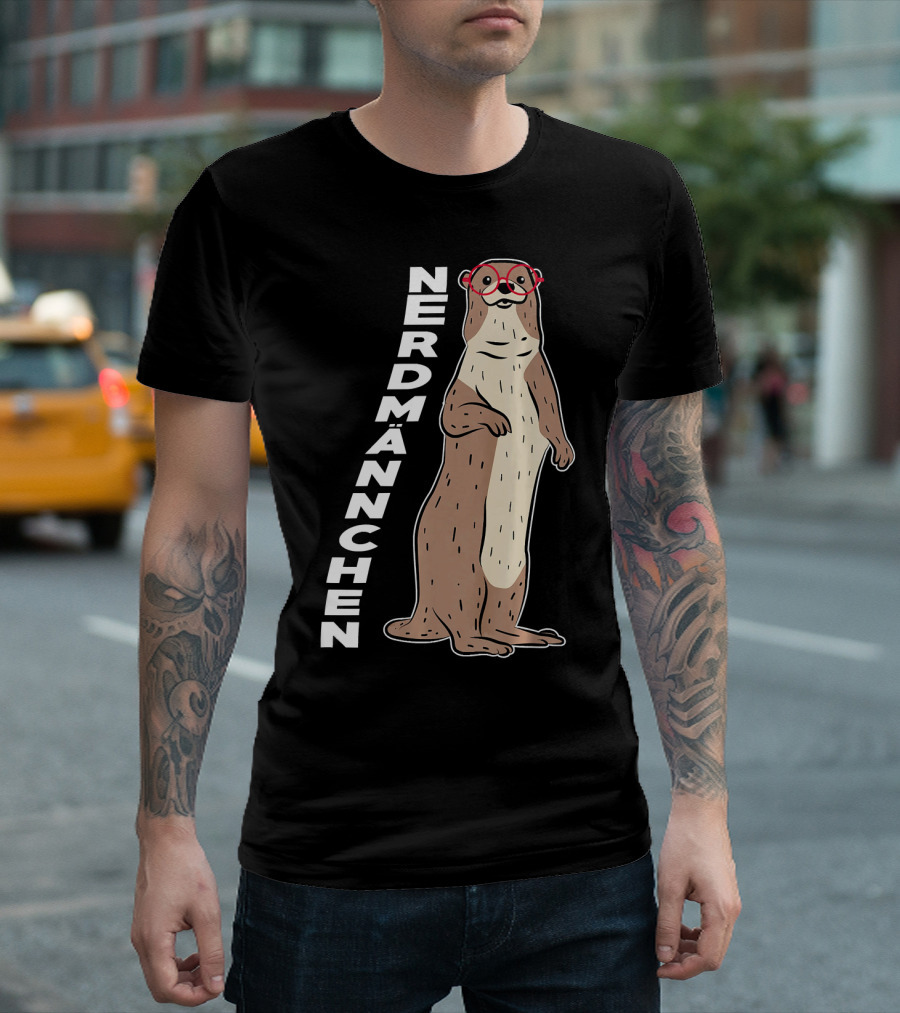 Nerdmännchen Meerkat Glasses Funny Anim T-Shirt