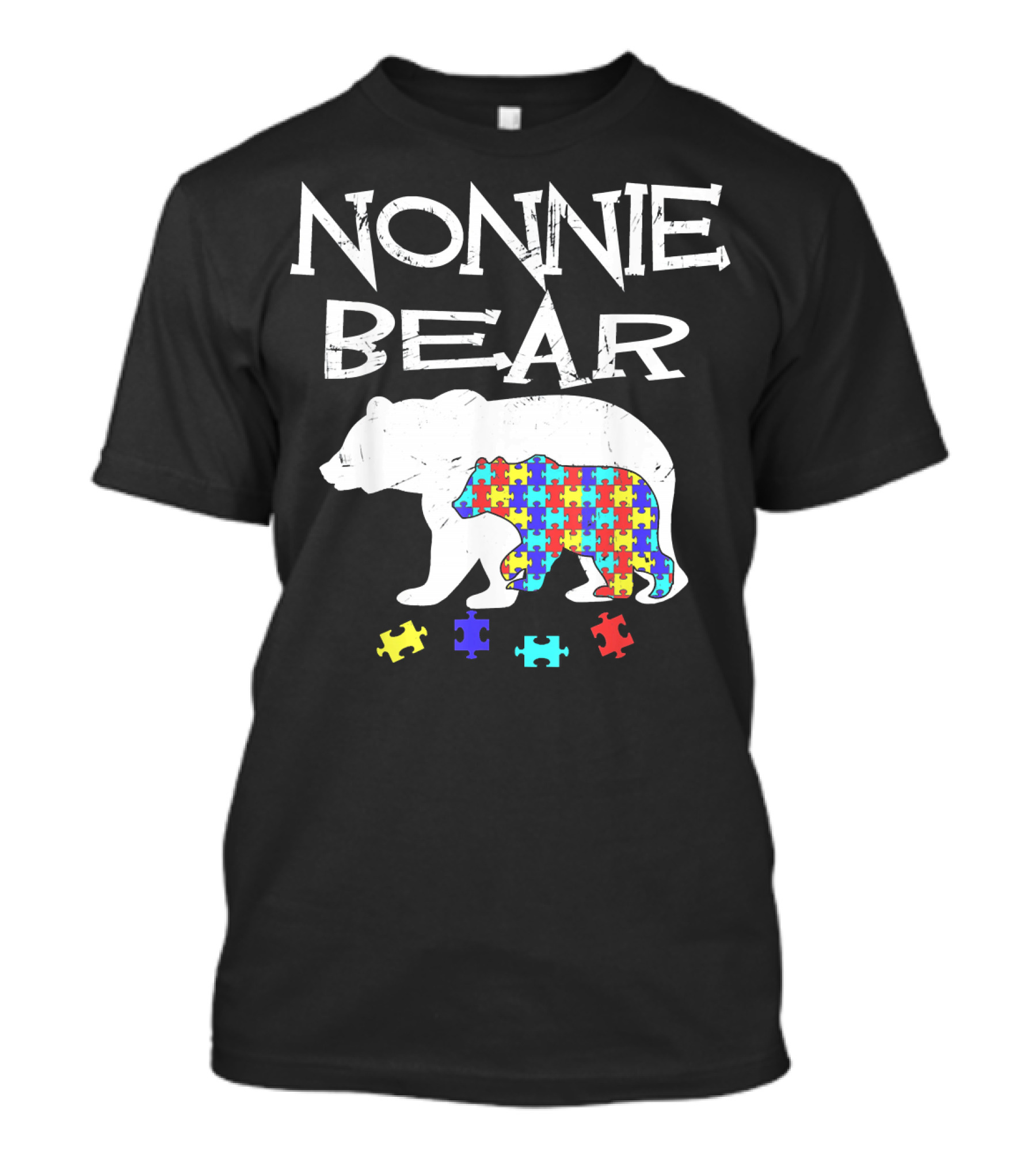 Nonnie Bear Autism Awareness Puzzle Bears T-Shirt