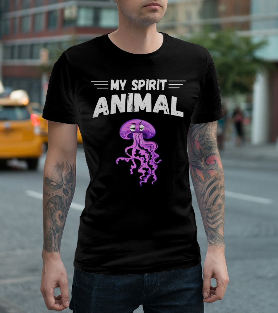 My Spirit Animal Jellyfish With Purple Cartoon T-Shirt