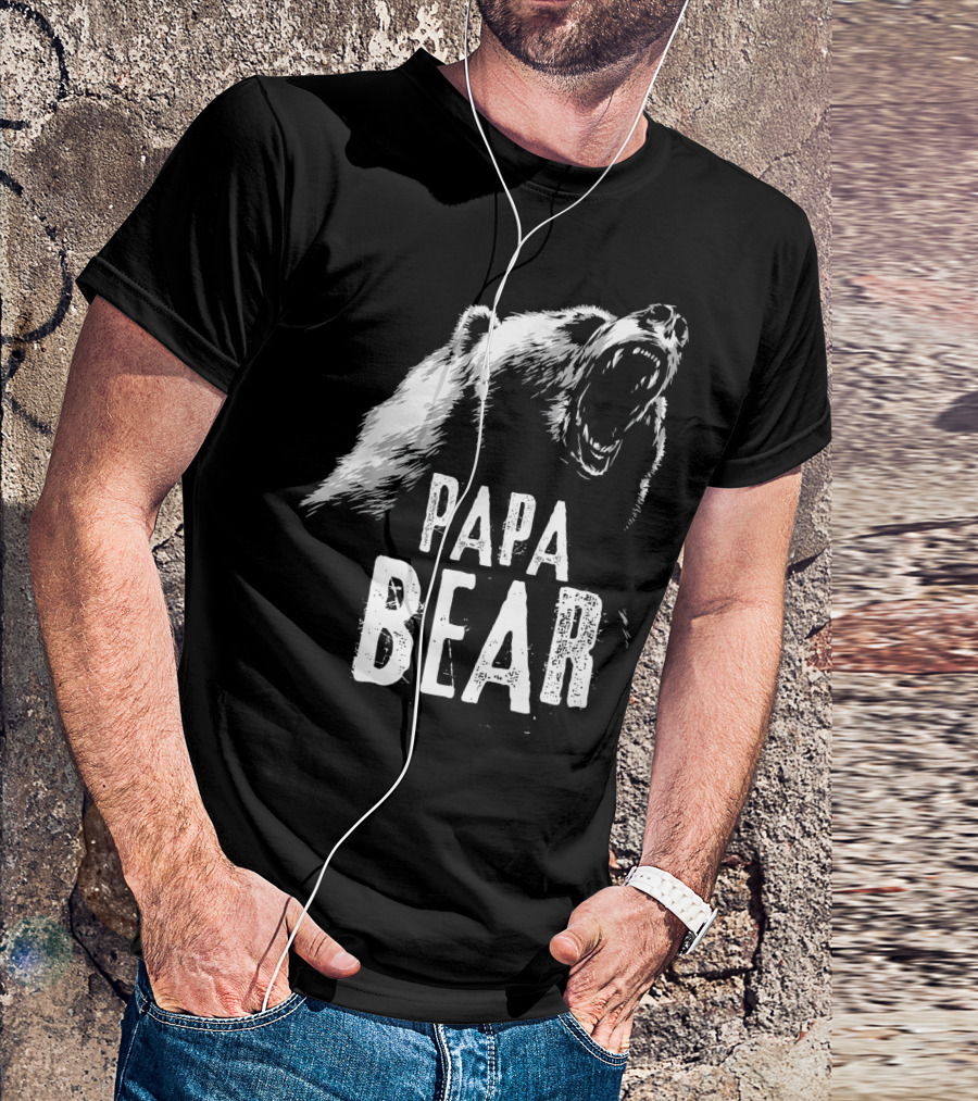Papa Bear Roaring Best Dad T-Shirt
