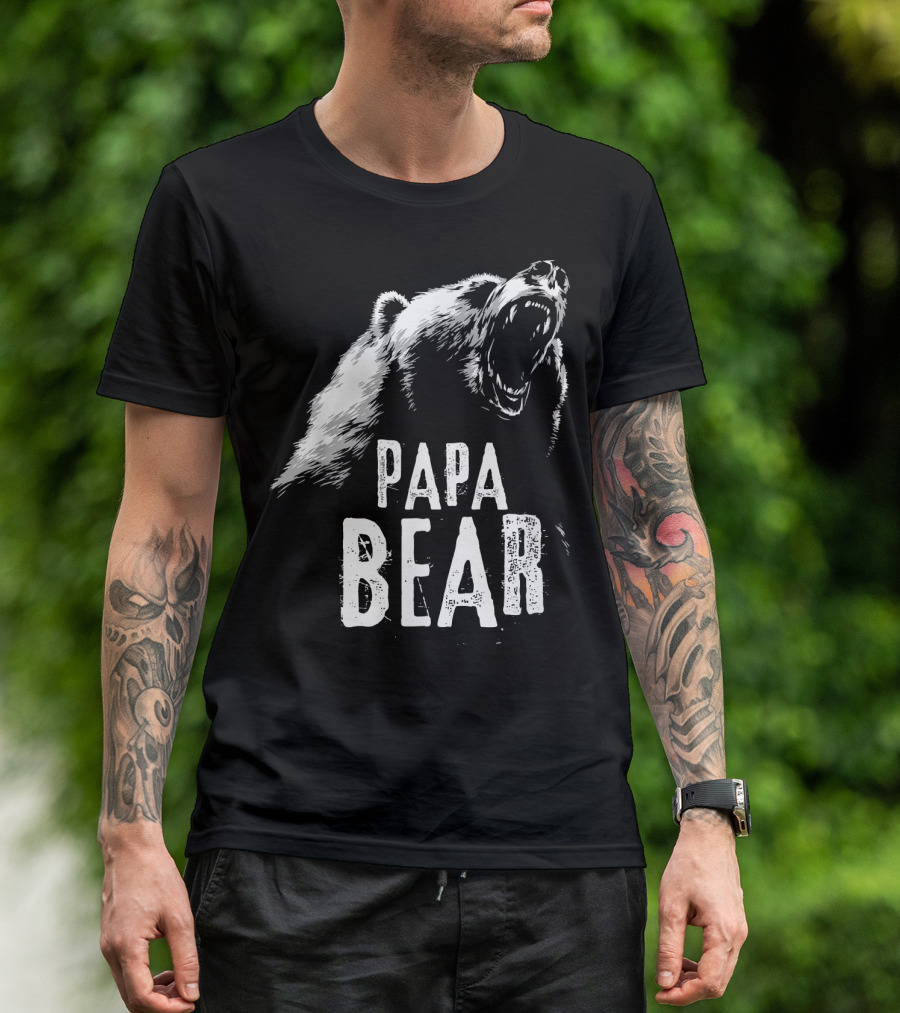 Papa Bear Roaring Best Dad T-Shirt