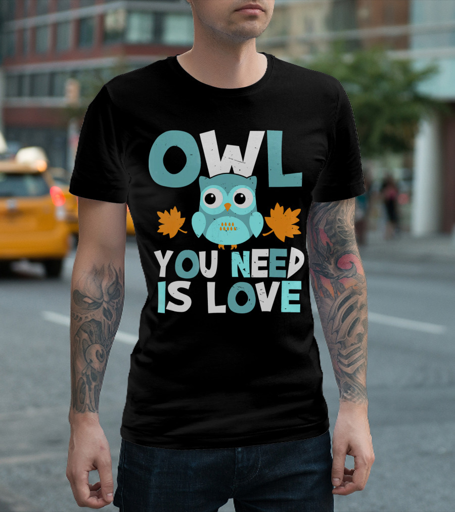 Owl You Need Is Love Valentine Owl Holding Hearts T-Shirt