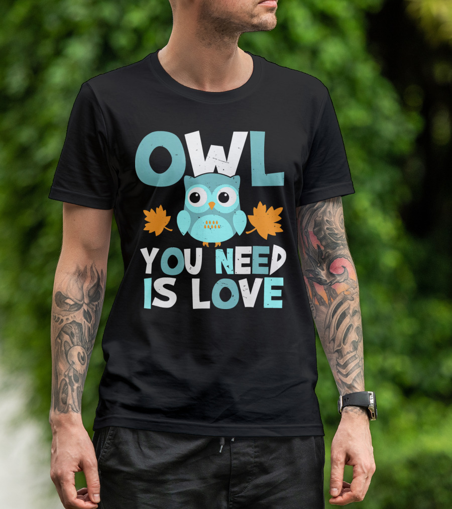 Owl You Need Is Love Valentine Owl Holding Hearts T-Shirt
