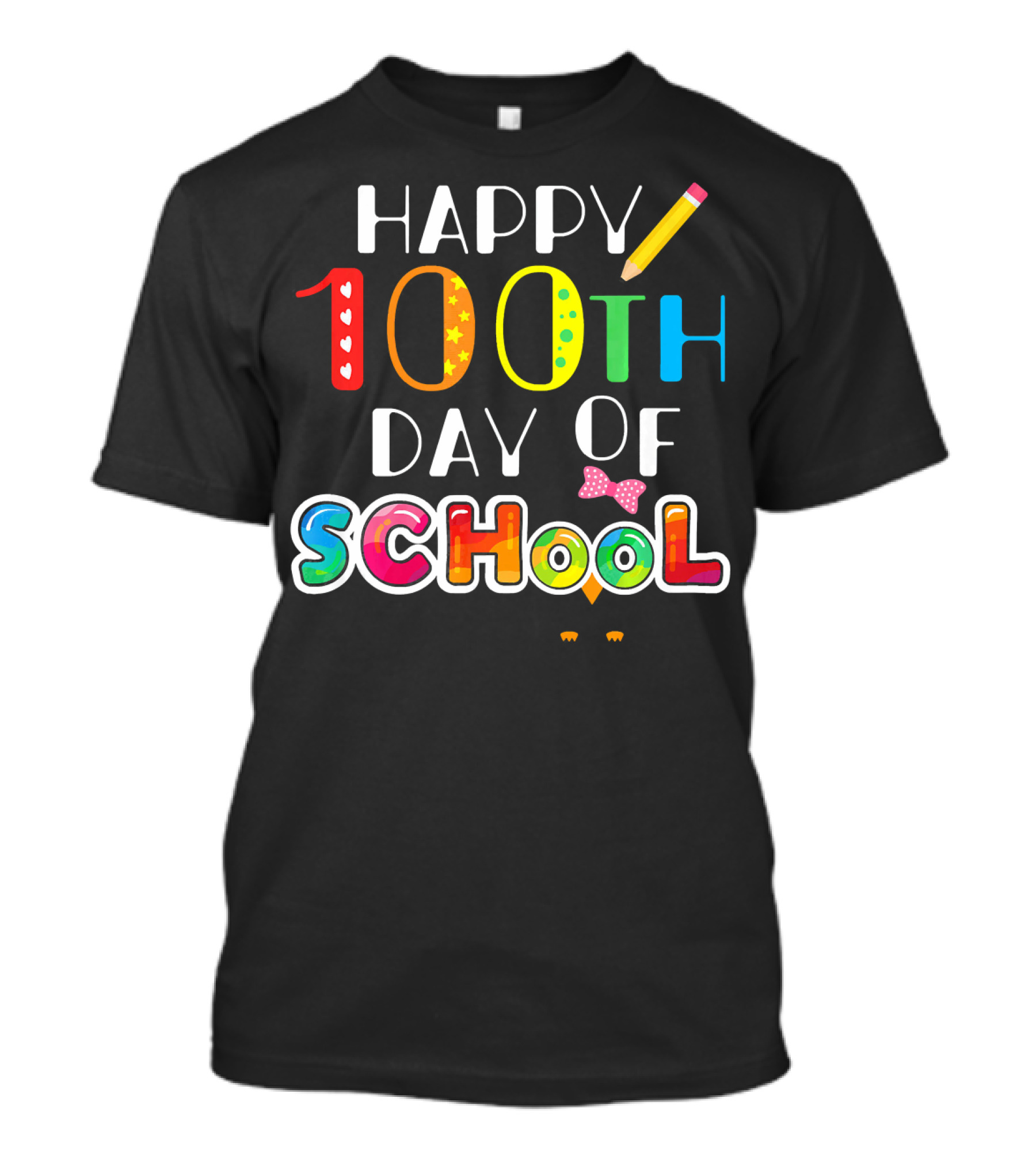 Happy 100th Day Of School Owl Bow Colorful Letters T-Shirt
