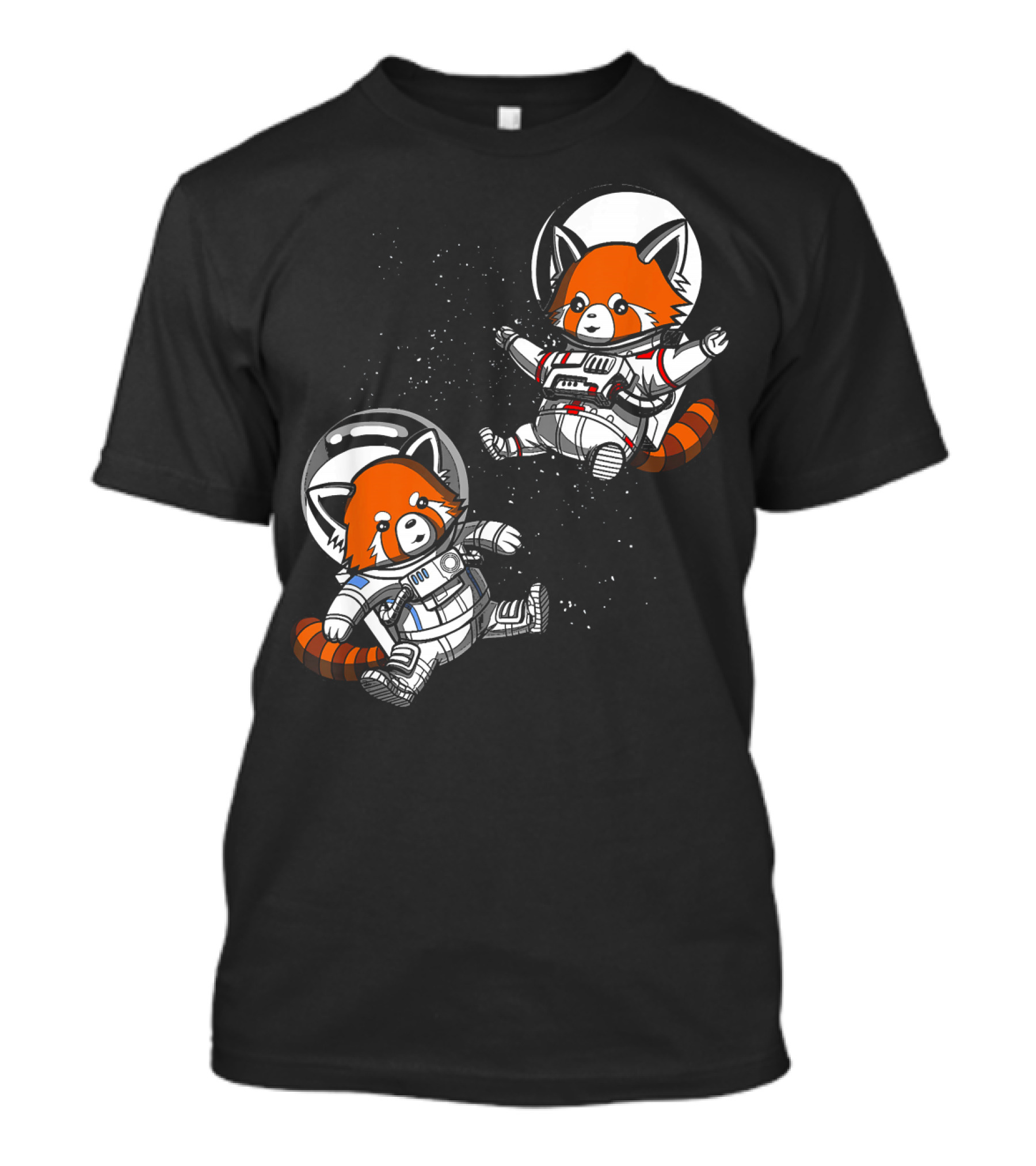 Red Panda Bears Astronauts In Cosmic Space T-Shirt