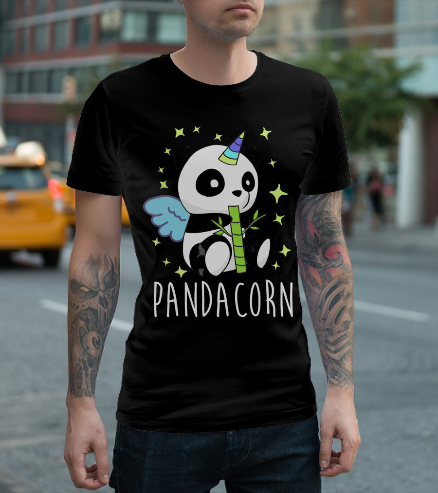 Pandacorn Magical Panda Unicorn with Wings and Bamboo T-Shirt