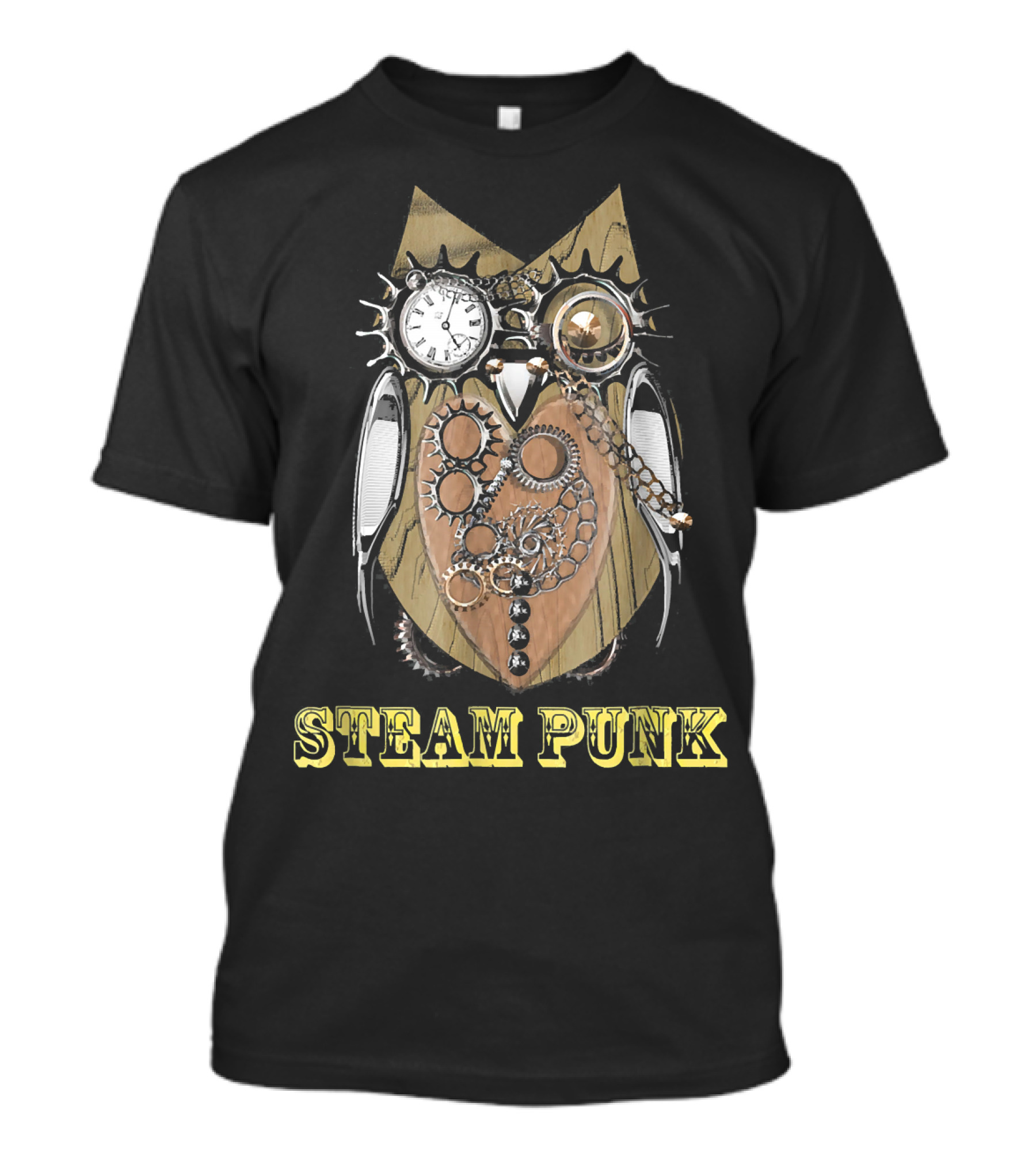Steampunk Owl Clockwork Gears Fun Quirky T-Shirt