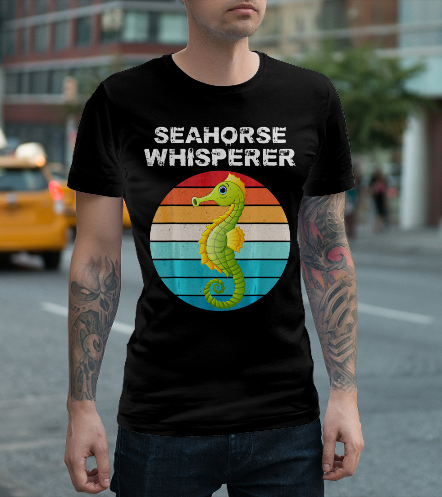 Seahorse Whisperer Vintage Funny Sea Ani T-Shirt