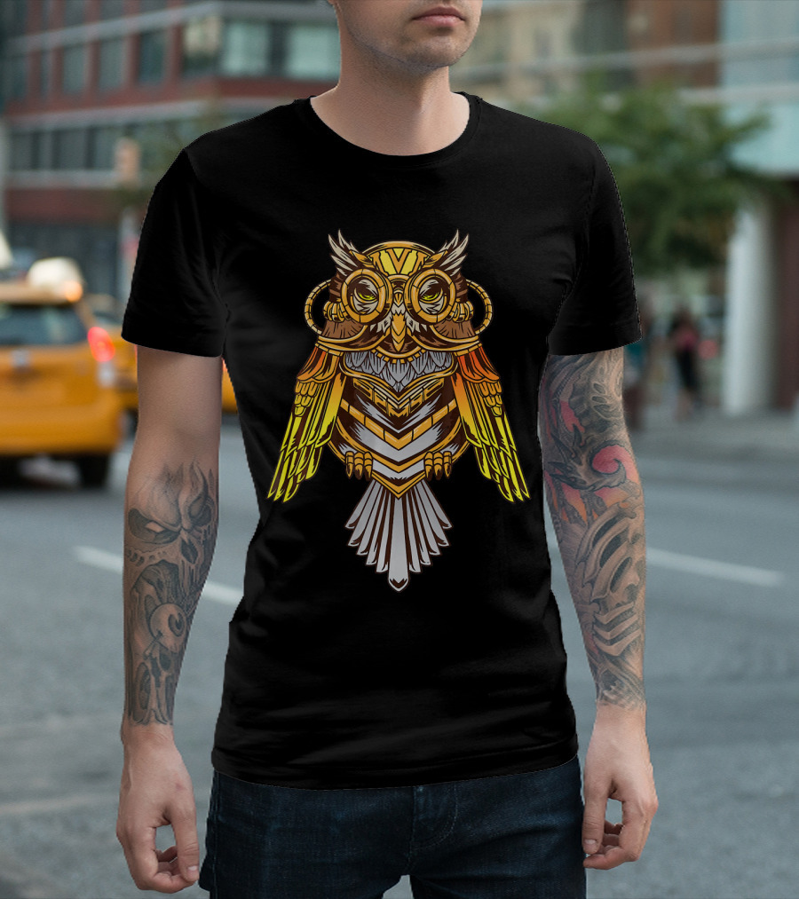 Steampunk Owl for Lovers of Intricate Mechanical T-Shirt